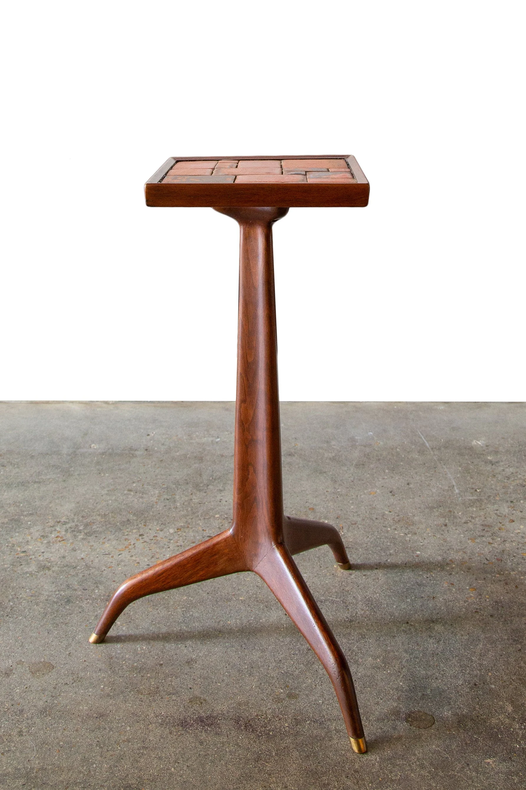 Edward Wormley for Dunbar Janus Snack Table Natzler Tiles — COASTALMOD